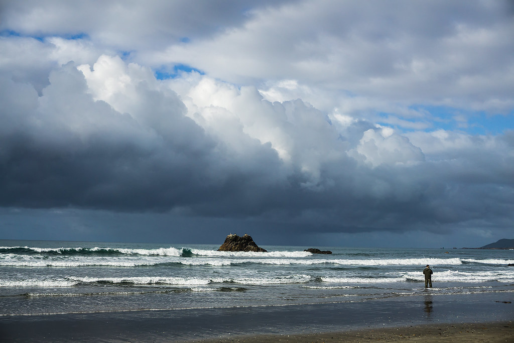 Fisherman Surf fishing, Sand Dollar Beach, California Peter Crook