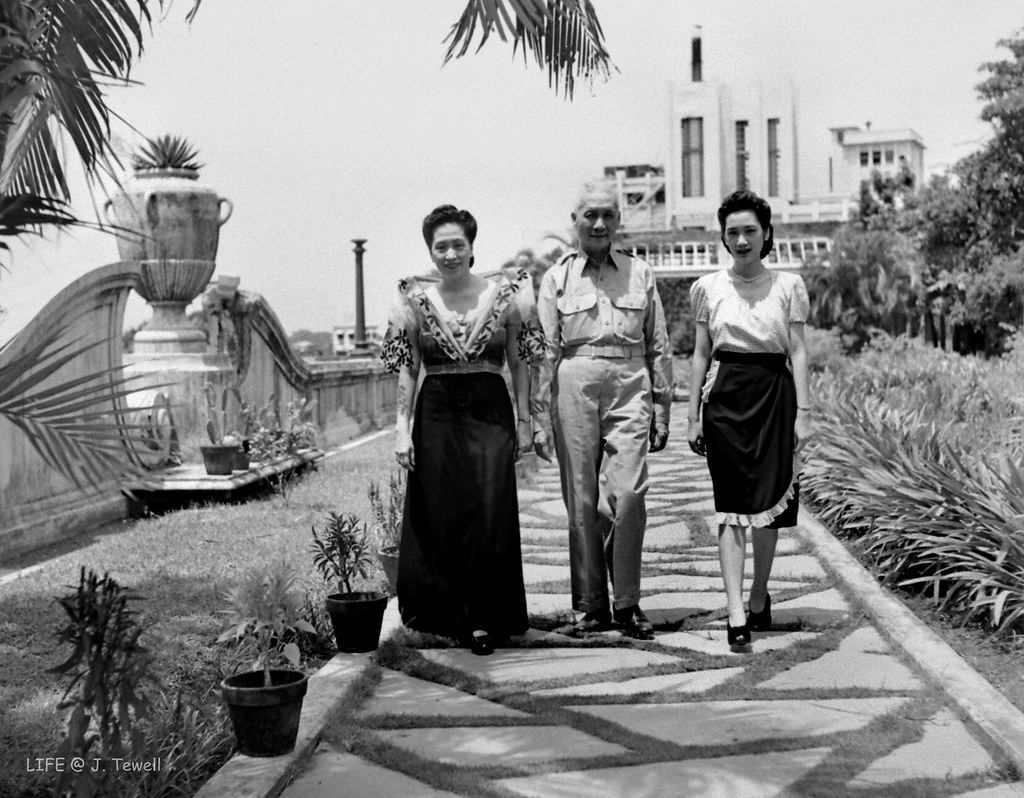 Philippine President Sergio Osmeña and family, Malacañan Palace, Manila, Philippines 1945 (1