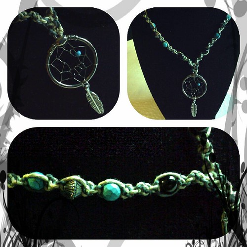 Beautiful dreamcatcher hemp necklace in shades of natura… Flickr