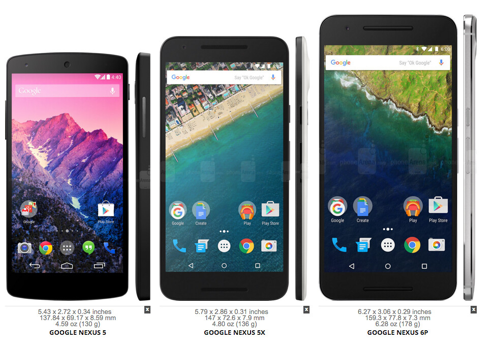 Size comparison Google Nexus 5 vs Google Nexus 5X vs Goog… Flickr