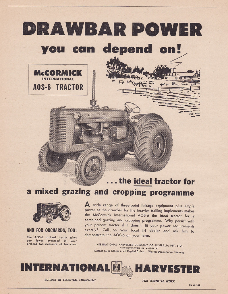 1954 McCormick International AOS6 Tractor Ad Australia Flickr