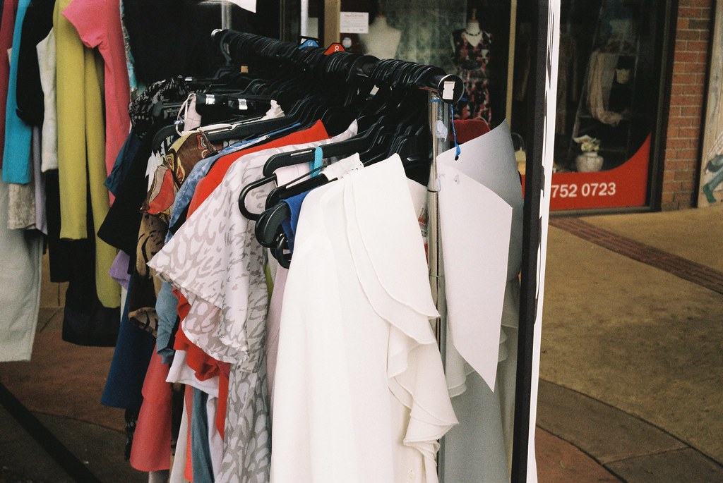 Secondhand clothes for sale Photographed using the Smena … Flickr