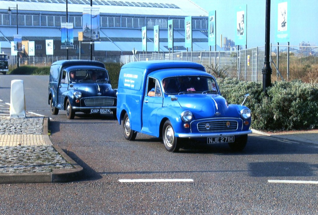 chatham Two Morris Minor 1000 vans taking part in the road… Flickr