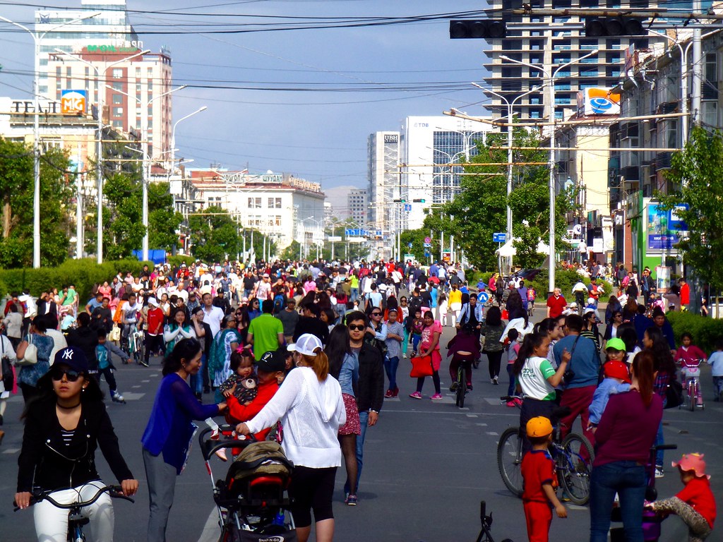 Carfree day in Ulaanbaatar Once each year the busiest roa… Flickr