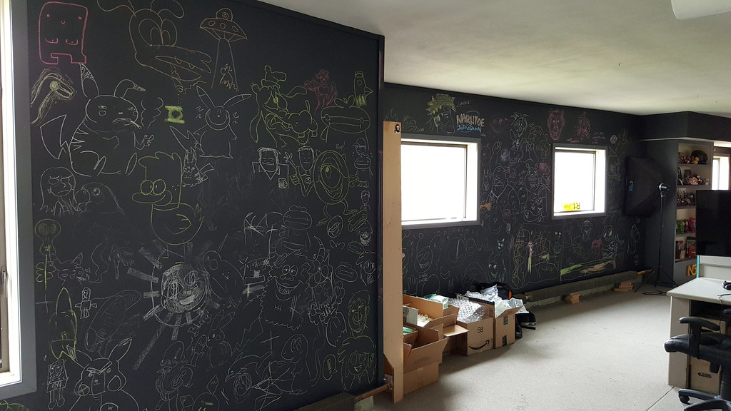 Chalkboard walls Chalkboard walls that everyone could draw…