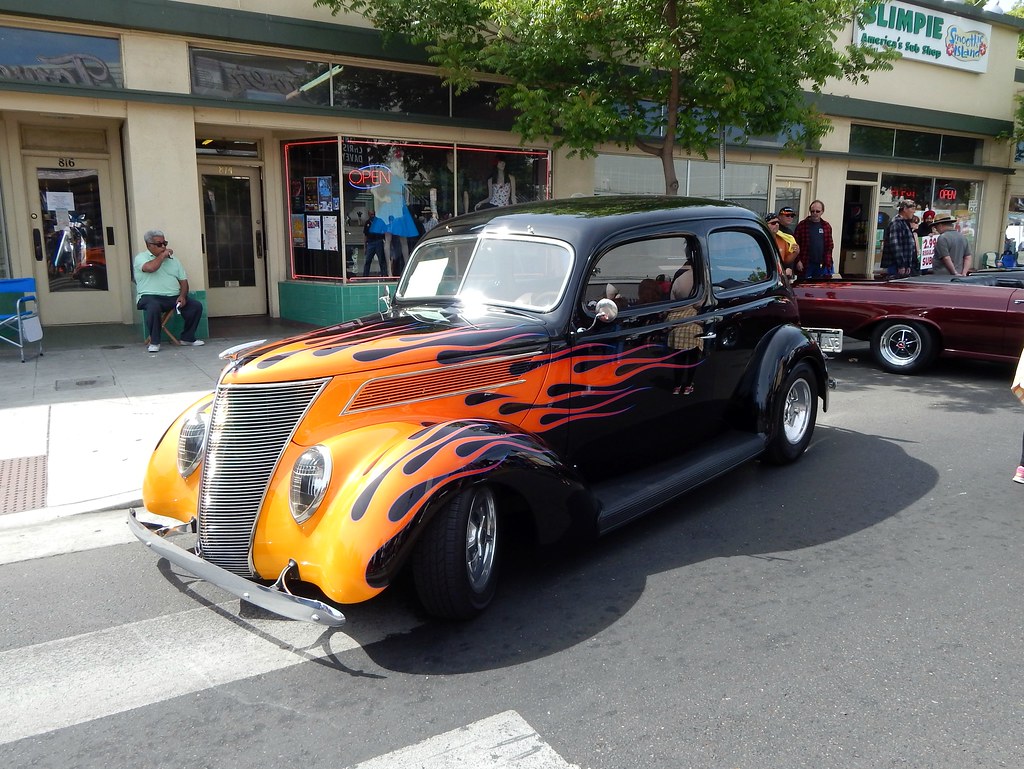 1937 Ford Tudor Tower District car Show Fresno CA Bob the Real