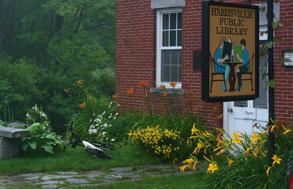 Harrisville Library sign liz west Flickr