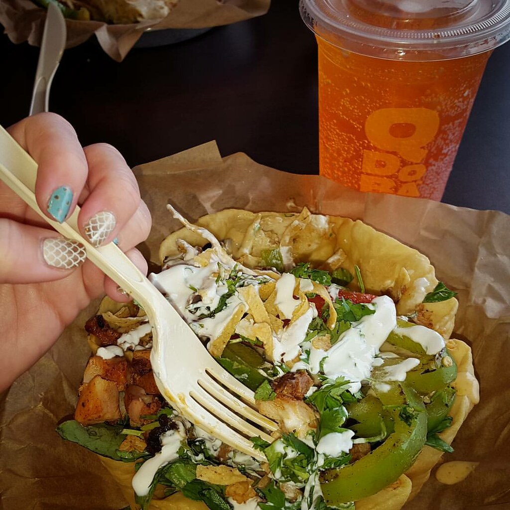 Mmmmm lunch at Qdoba ! I love their chicken Taco salad an… Flickr