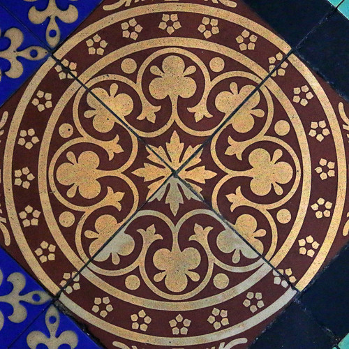 floor tiles Exeter Cathedral Exeter, Devon, England, UK Leo