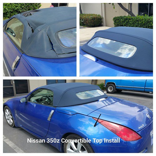Nissan 350z Convertible Top Install with a blue canvas top… Flickr