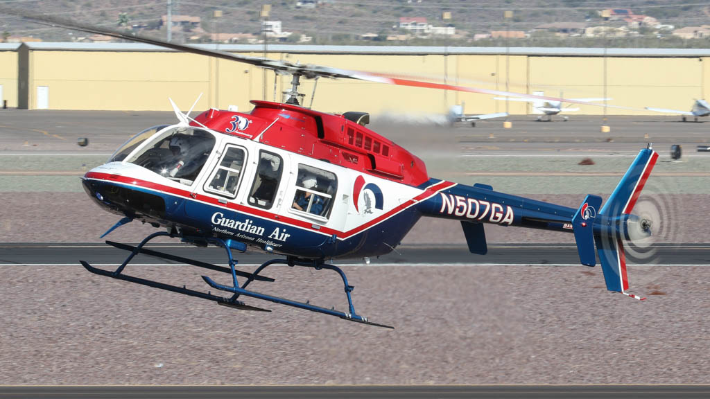 Guardian Air Bell 407 N507GA 'Angel 8' Landing. Chris Kennedy Flickr