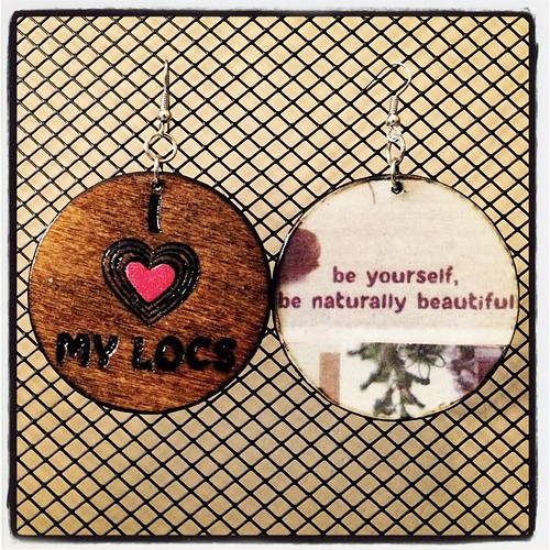 I (heart) MY LOCS Earrings with "Beautiful" graphic back G… Flickr