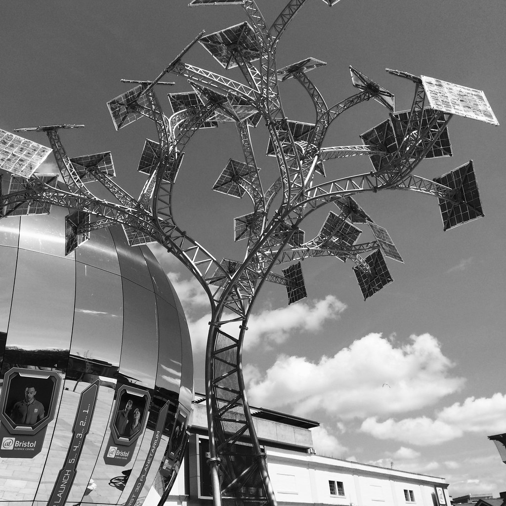 Energy Tree at Bristol Millenium Square Solar panels Louisa Watkiss