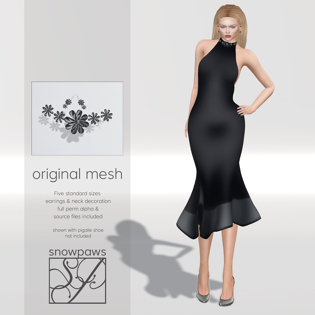 Snowpaws Carlisle Ebony Dress original mesh halter dress… Flickr