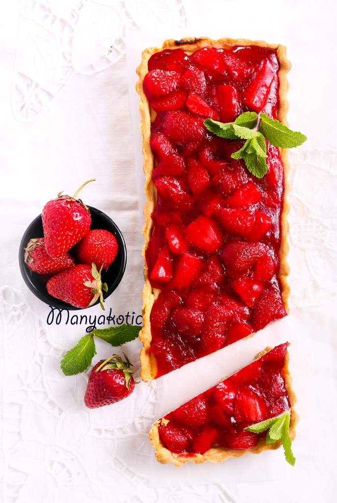Strawberry jelly topping cheesecake tart, Strawberry jelly… Flickr