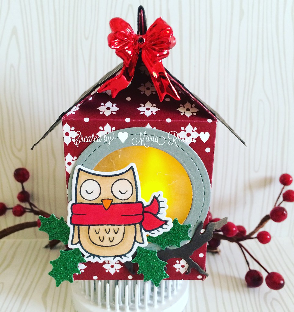 Christmas LED birdhouse ornament with the milk carton die … Flickr