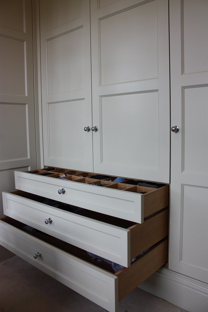 Wardrobes Veneered Oak Drawers on Blum Sof tclose runners Moss