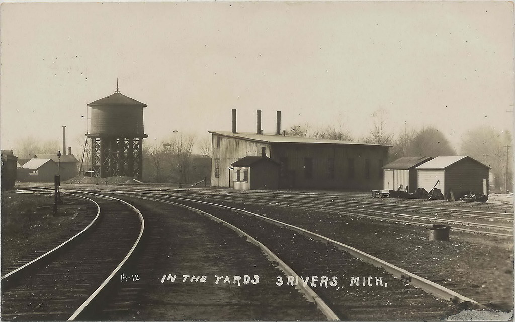 RR SW Three Rivers MI RPPC 1908 Large MCRR or LS&MS DEPOT … Flickr