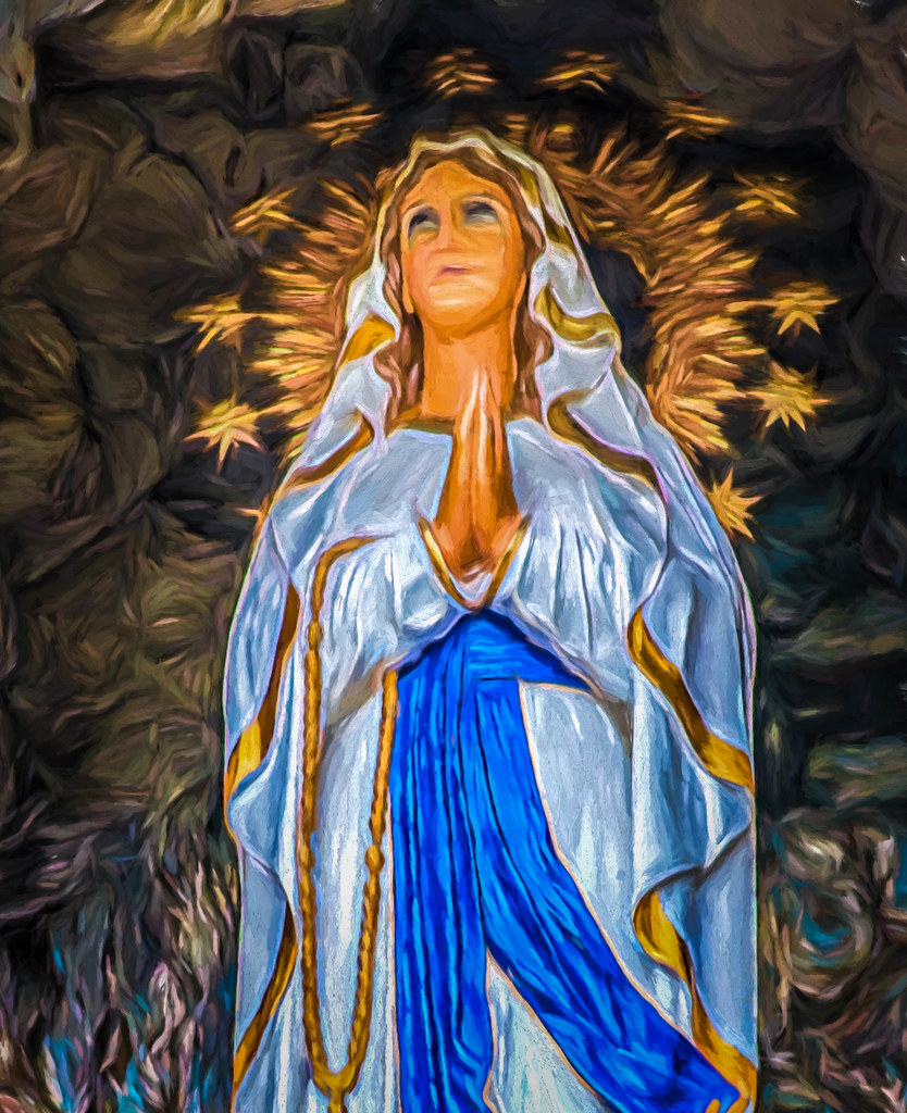Our Lady of Lourdes Painterly version from a photo of a sh… Flickr