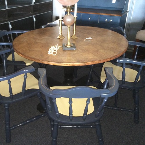 Table with 6 painted captains chairs DiningRoom Retro H… Flickr