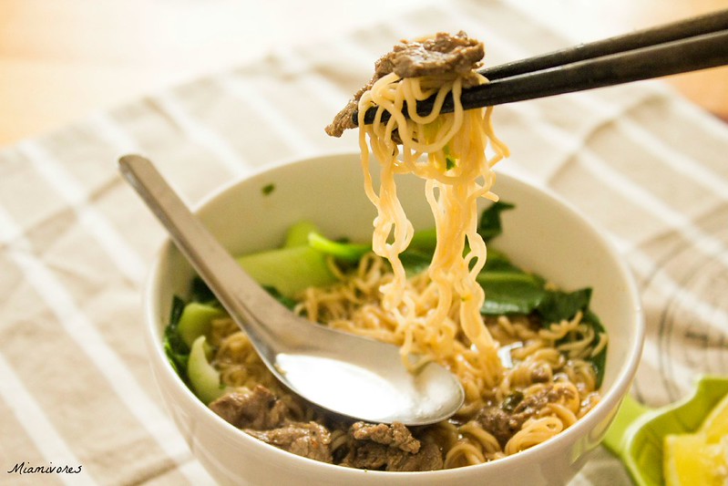 Lazy dish Instant noodles with beef and Chinese cabbage Miamivores