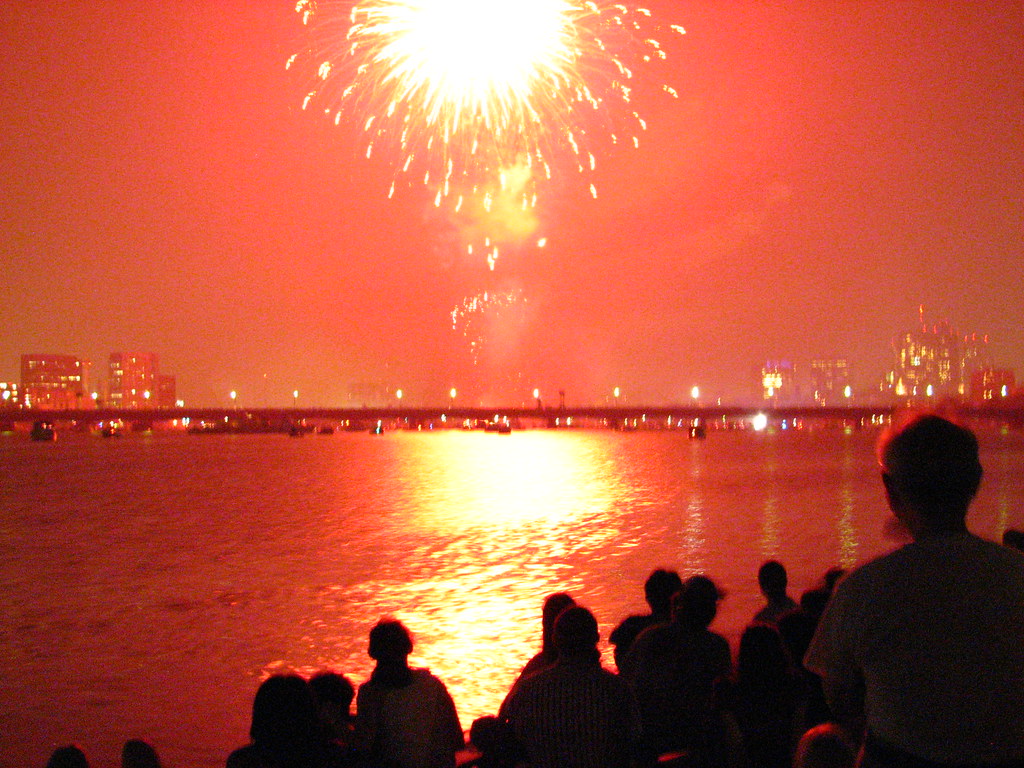 Watching A Red Firework Over Mass Ave Bridge Fourth of Jul… Flickr
