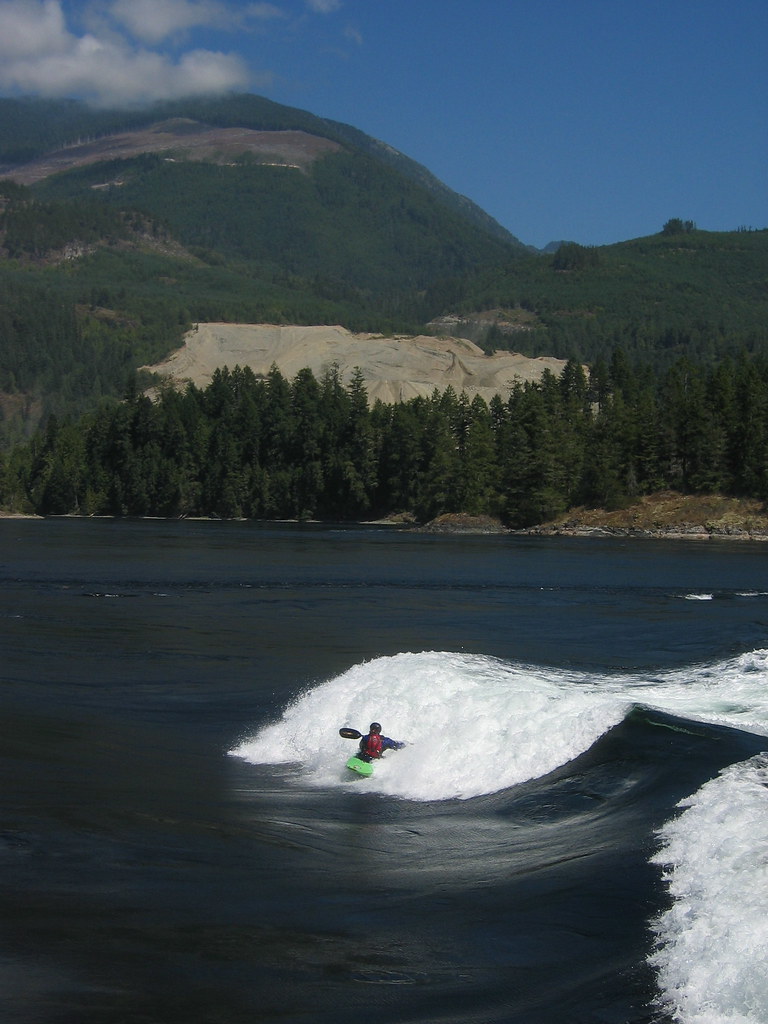 kayak surfing at Skookumchuck rapids on Sunshine Coast Flickr