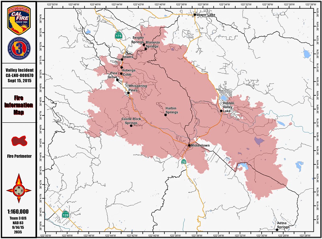 Valley Fire Map, 15 September 2015 Edited Cal Fire map of … Flickr