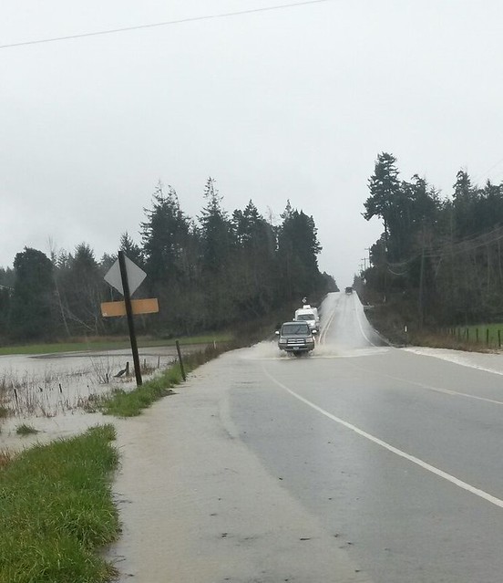 Flooding on US 101 at Four Mile, south of Bandon Oregon Department of