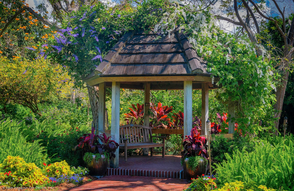 Gazebo in Blooming Spring Captured this picture of a gazeb… Flickr