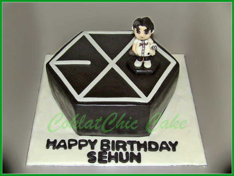 Minimalist Kue Ultah Tema Exo Awe-Inspiring