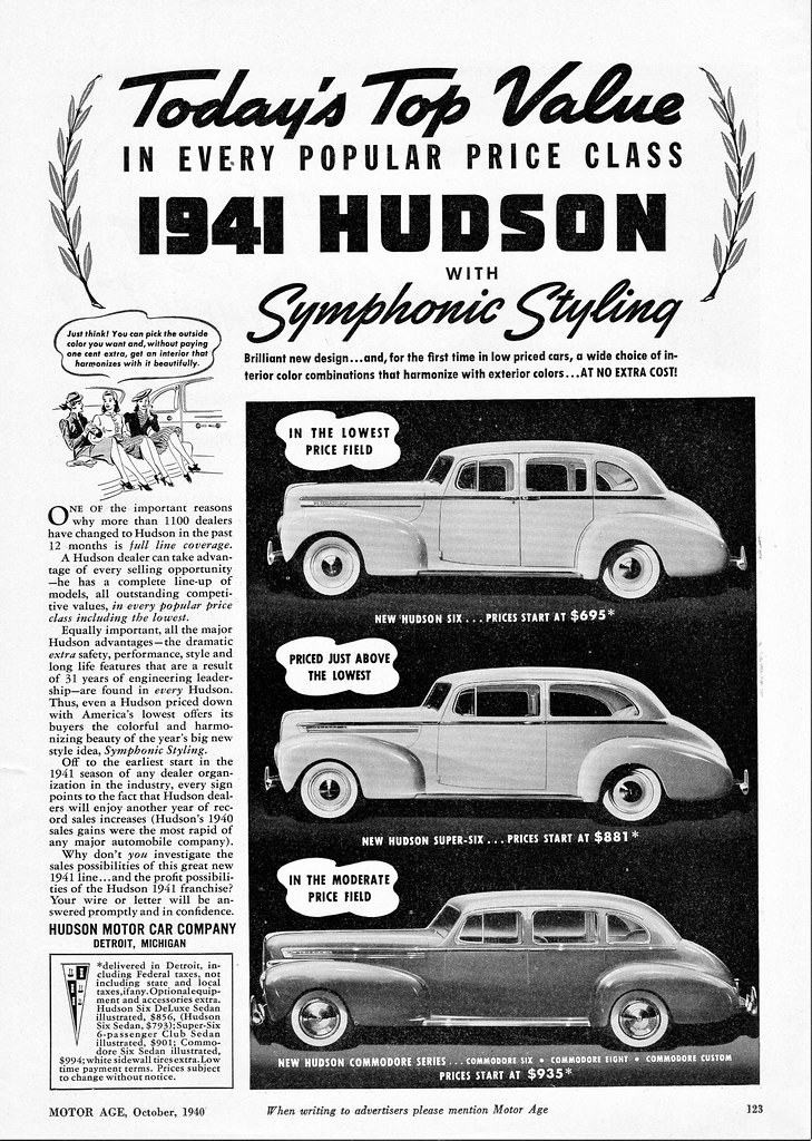 1941 Hudson Dealer Solicitation Ad Most car manufacturers … Flickr