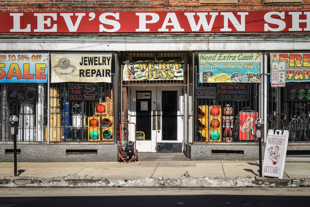 Storefront Signs Lev's Pawn Shop Downtown Columbus, OH Tim Perdue