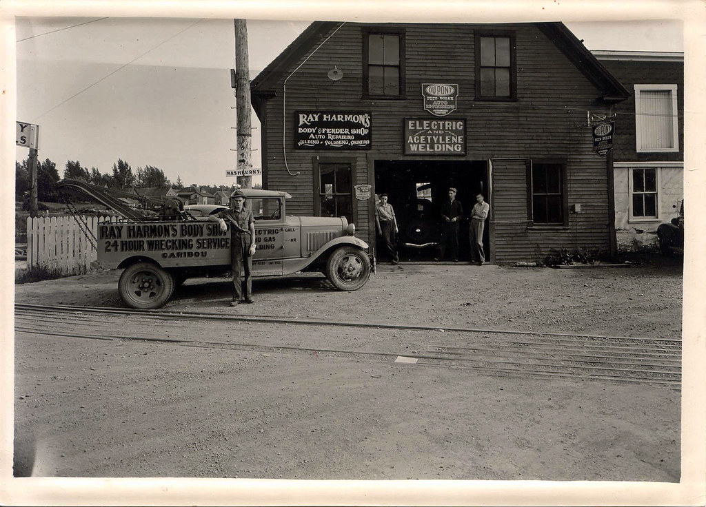 Caribou Maine,, Harmon garage, 1940s, photo credit, Facebo… Flickr