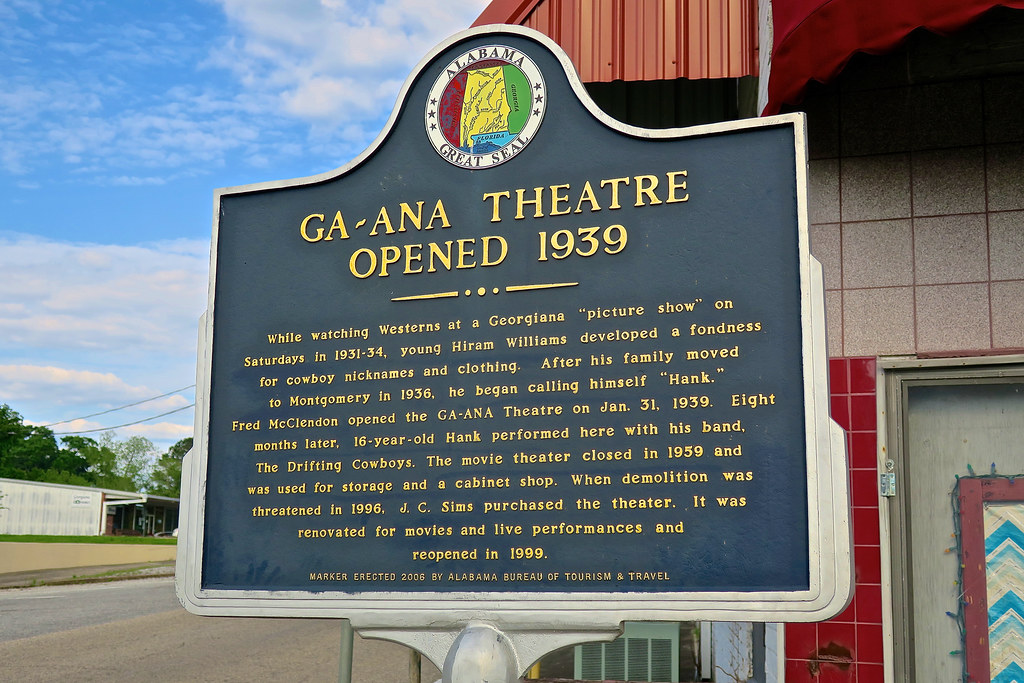 GaAna Theatre, AL Historical marker in front o… Flickr