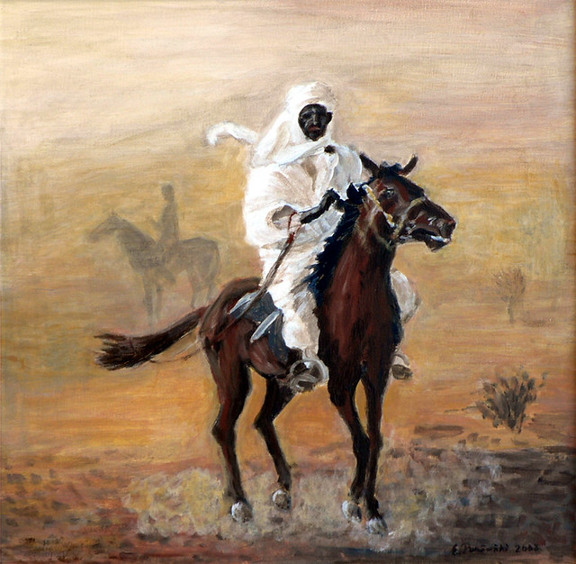 African horseman Acrylics on canvas, 40 x 40 cm, 4/2008. Erkki
