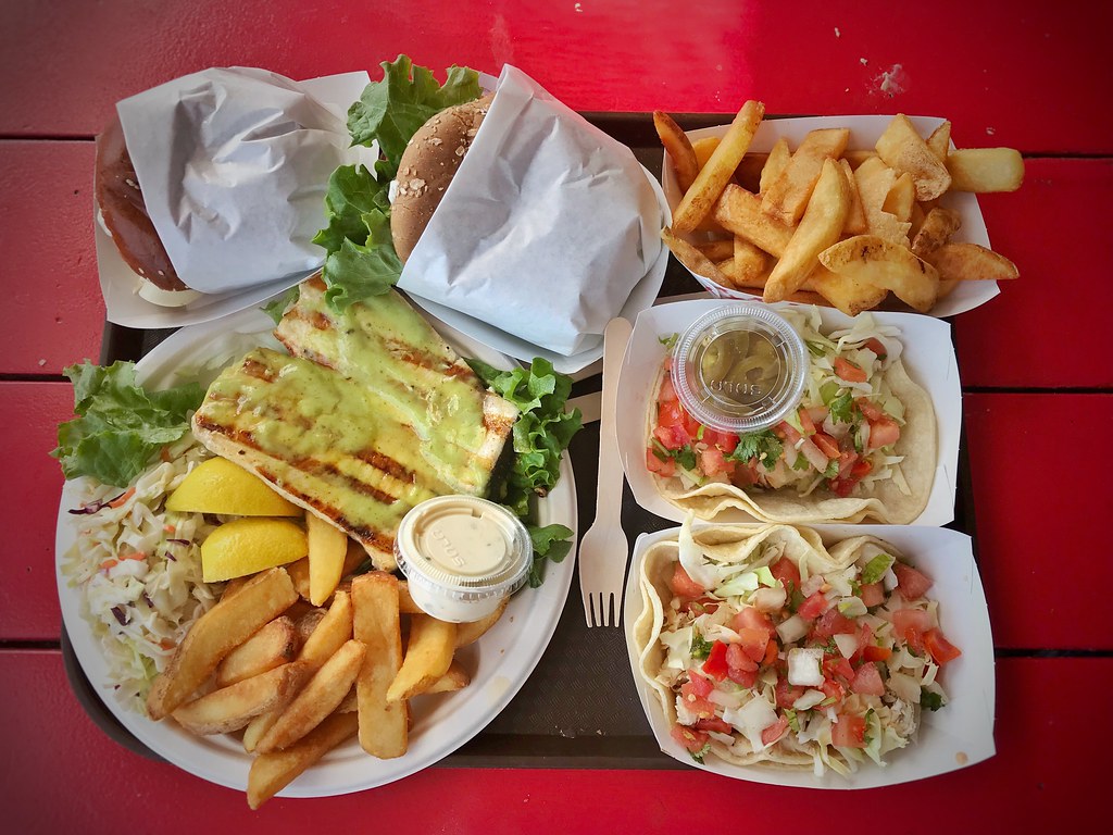 Grilled swordfish, fish sandwich, fish tacos Malibu Seafoo… Flickr