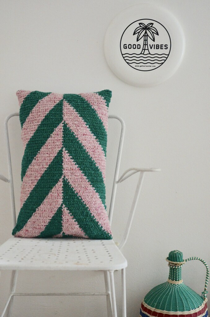 chevron pillow pattern green & pink Ingrid Jansen Flickr