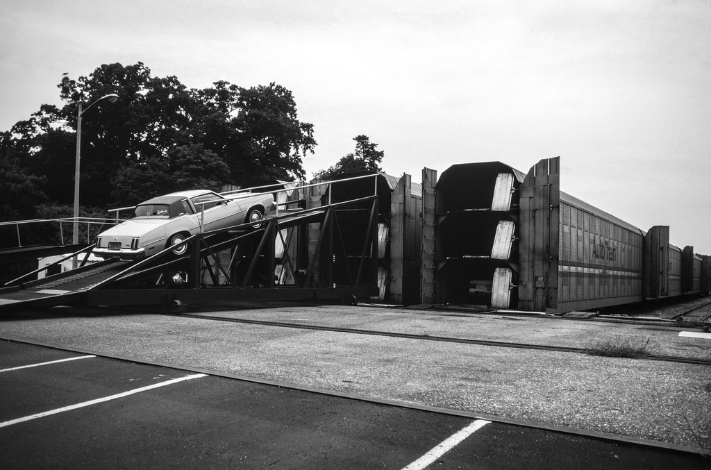 Auto Train Loading the Auto Train's auto racks at Lorton, … James