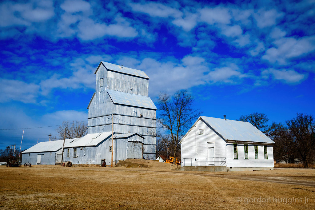 grain elevator and Pleasant Valley School Grenola Kansas Flickr