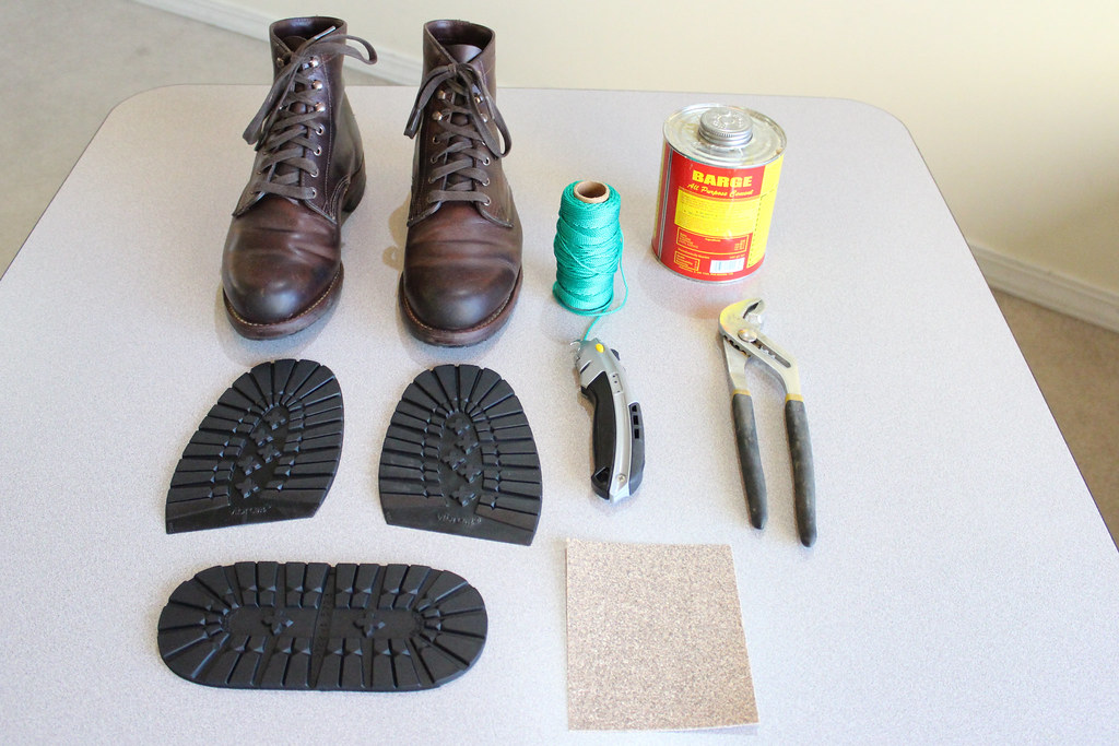 materials need to glue vibram shoe sole protectors Spencer Hanson