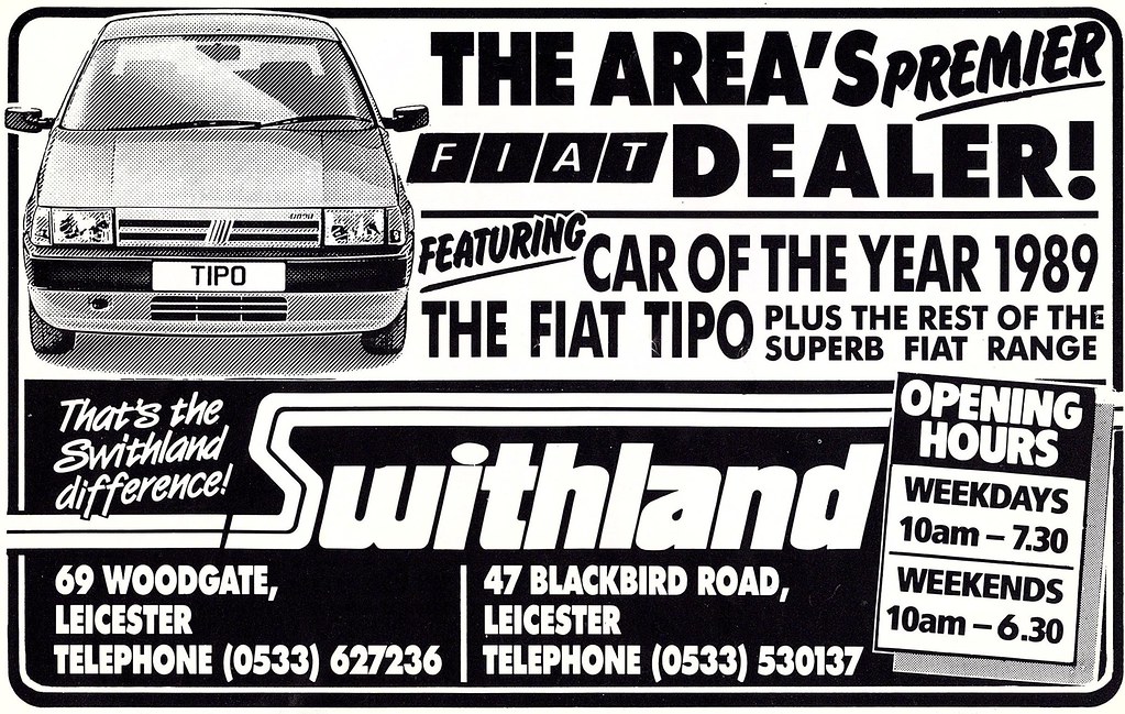1989 ADVERT SWITHLAND MOTORS WOODGATE / BLACKBIRD ROAD L… Flickr