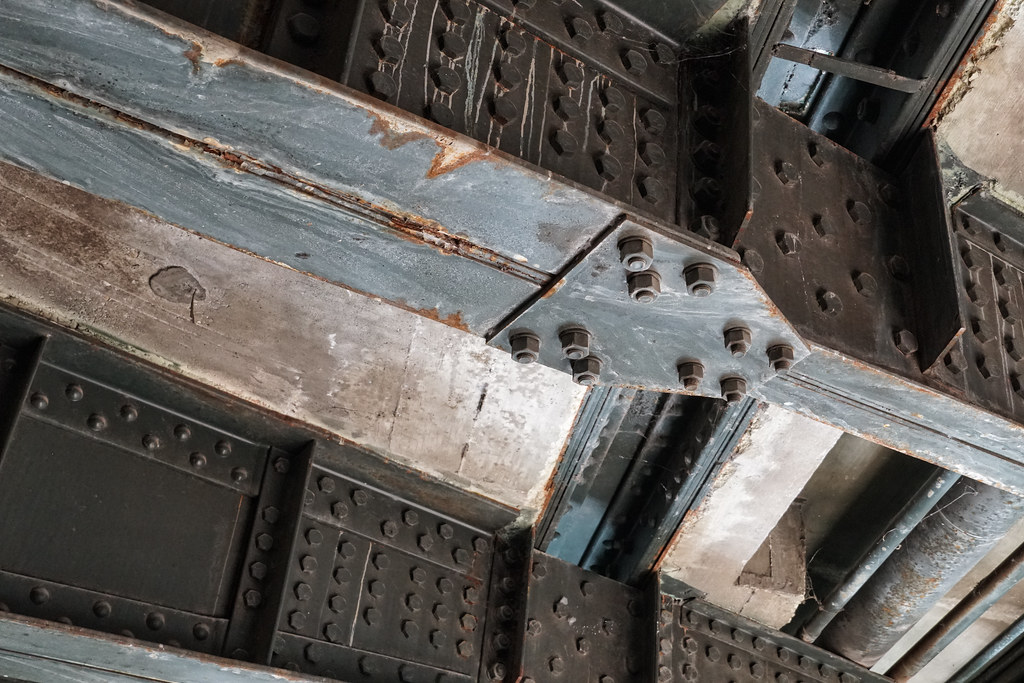 nuts and bolts and steel bridge truss, river walk, San Ant… Flickr