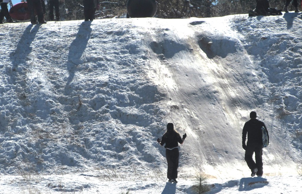 Snow play Small sledding hill in Arizona… Thomas