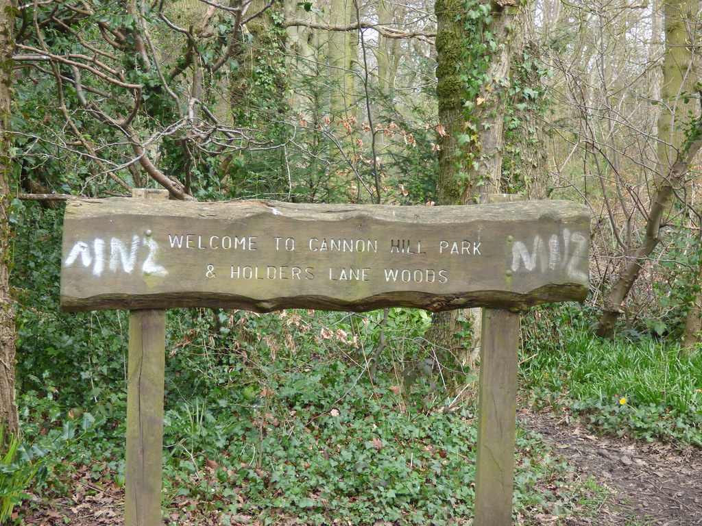 Cannon Hill Park & Holders Lane Woods Selly Park sign a photo on
