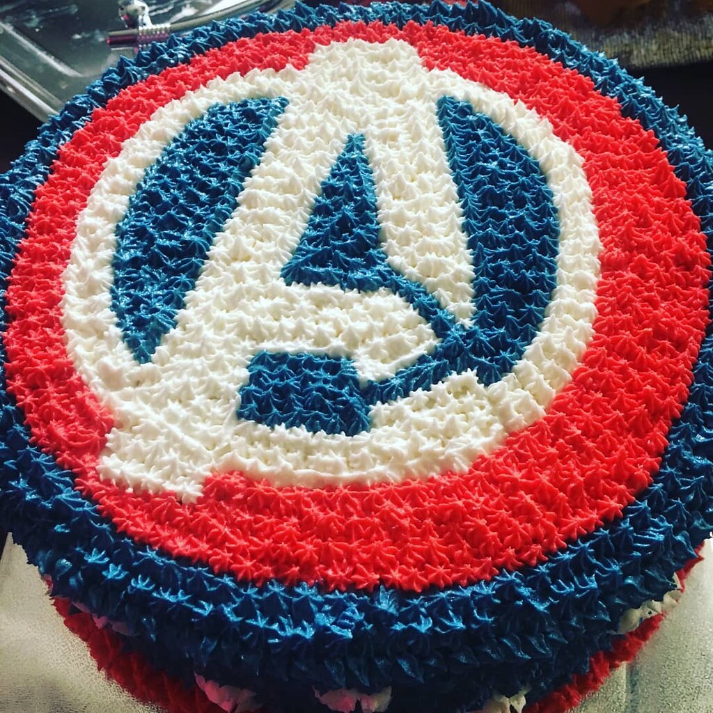 Avengers Birthday Cake Chocolate cake with American butter… Flickr