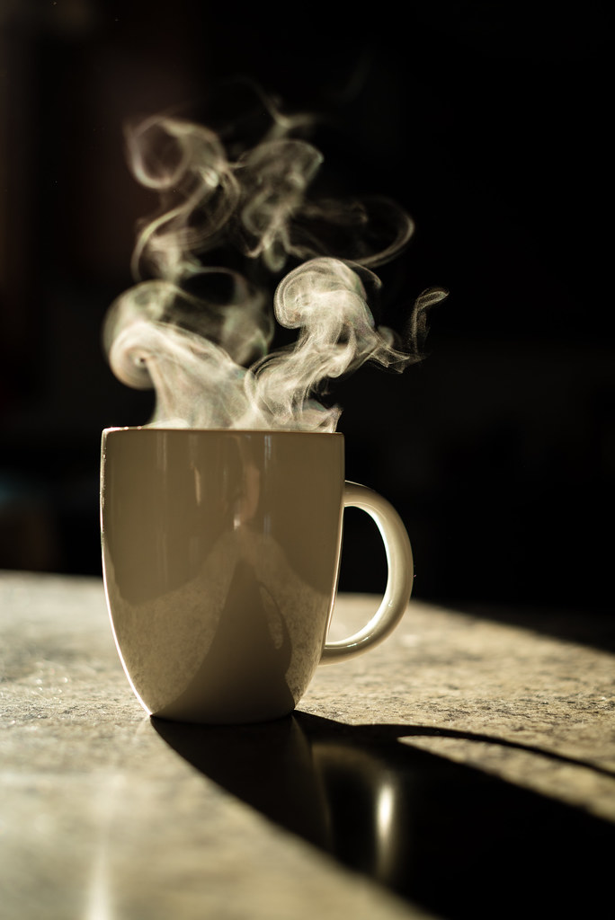 Morning Tea A steaming hot cup of tea backlit by morning s… Flickr