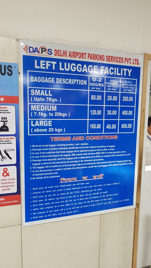 Cloak room charge at Metro building in front of T3. Flickr