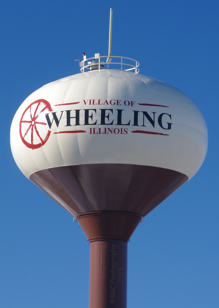 Village of Wheeling Watertank, Wheeling, Illinois. Flickr
