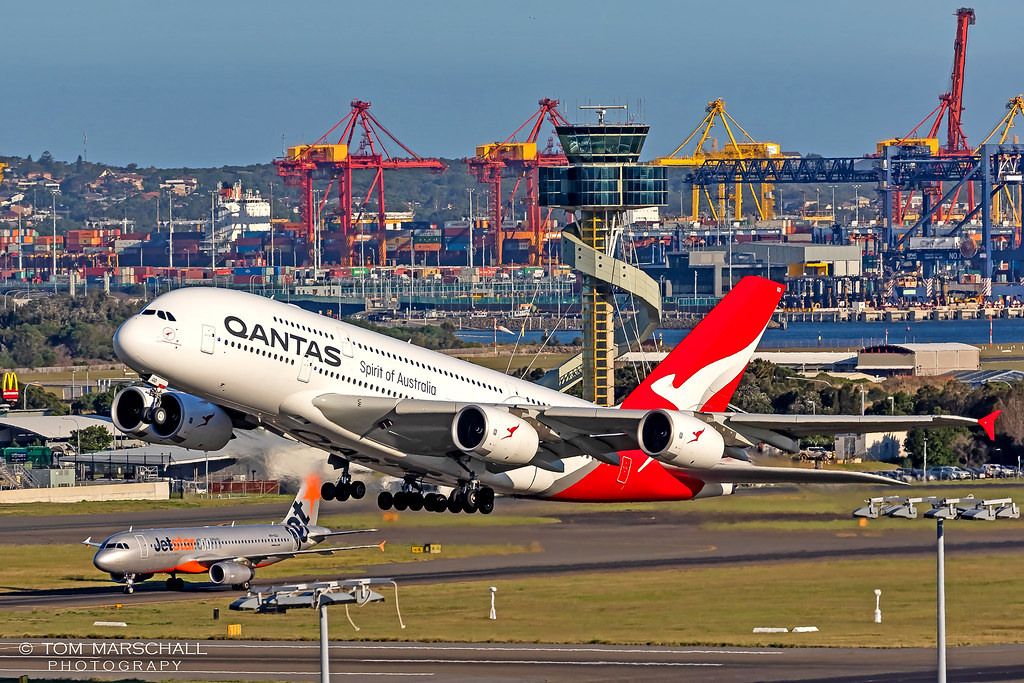 Qantas 1 Super VHQOD A388 QF QF1 YSSY 34L 1702181 Tom Marschall